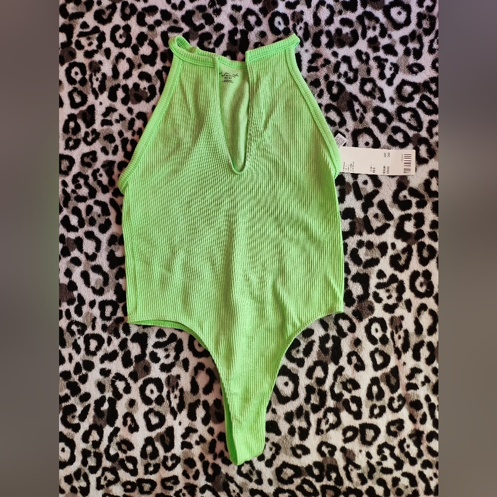 Urban outfitters deep v neck ribbed bodysuit